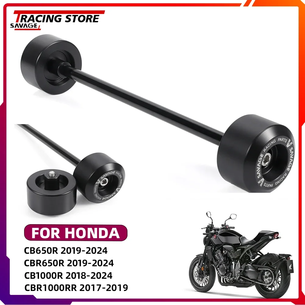 

2024 Motorcycle CB CBR Wheel Axle Fork Crash Sliders For Honda CB650R CBR650R CB1000R CBR1000RR Front Wheel Hub Protector Pad