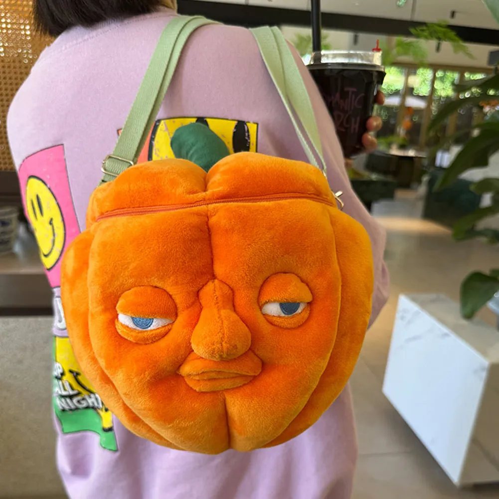 Adult Women Fantasia Cartoon Pumpkin Shaped Shoulder Bag Anime Dungeon Meshi Disfraz Costume Accessories Gifts Props