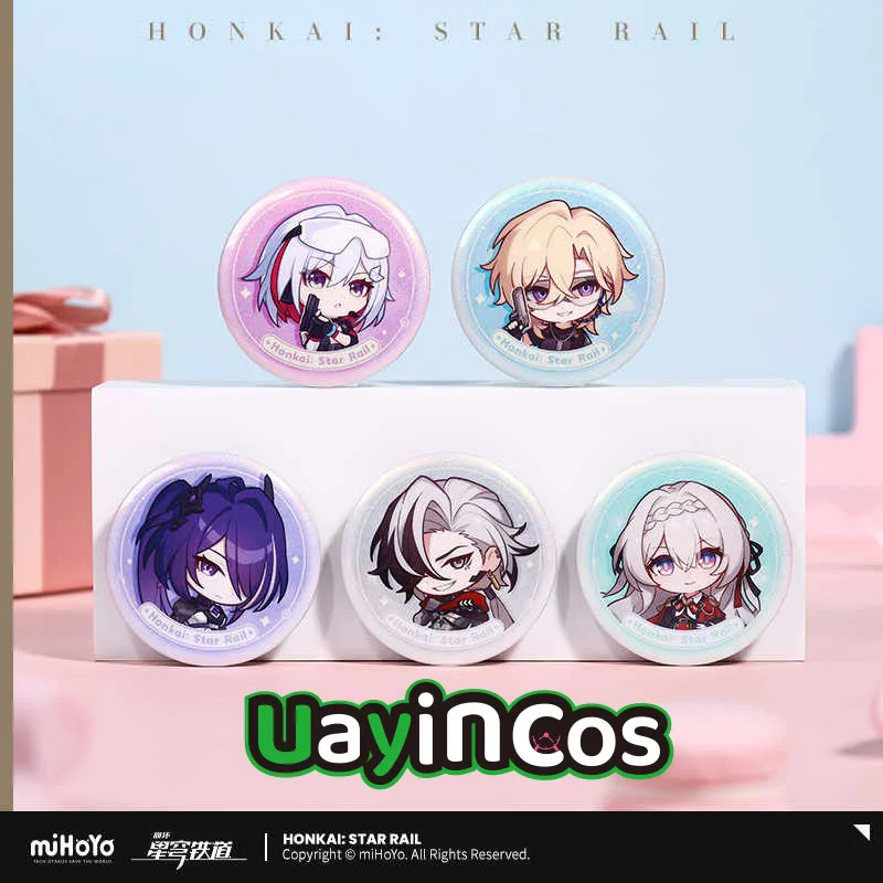 MiHoYo Official Honkai: Star Rail Aventurine Firefly Trailblazer Badge Button Brooch Pins Game Accessories Anime Toy For Kids Gi