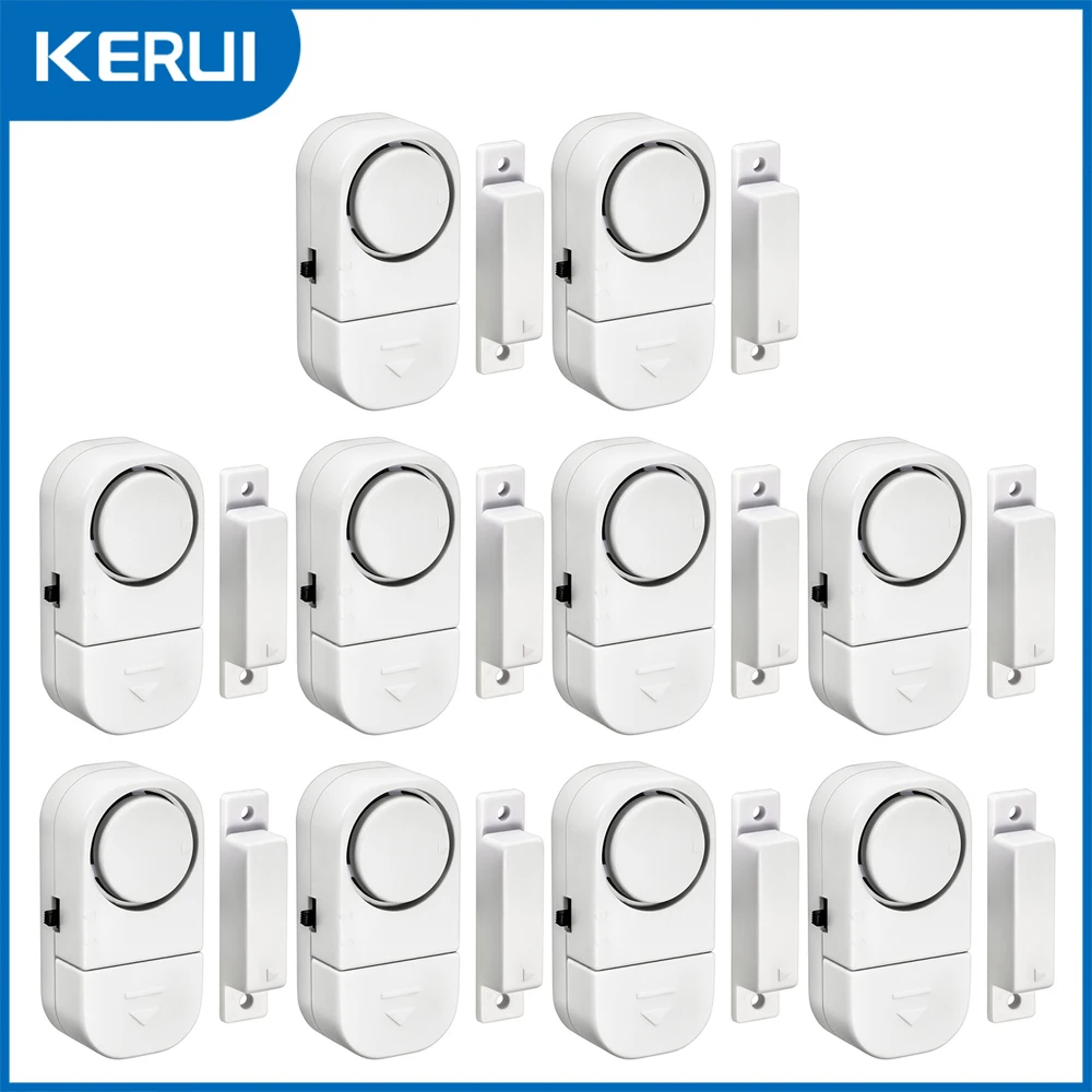 KERUI Window Door Sensor Detector with Battery Independent Opening Magnetic Door Sensor 90db Wireless Security Alarm for House