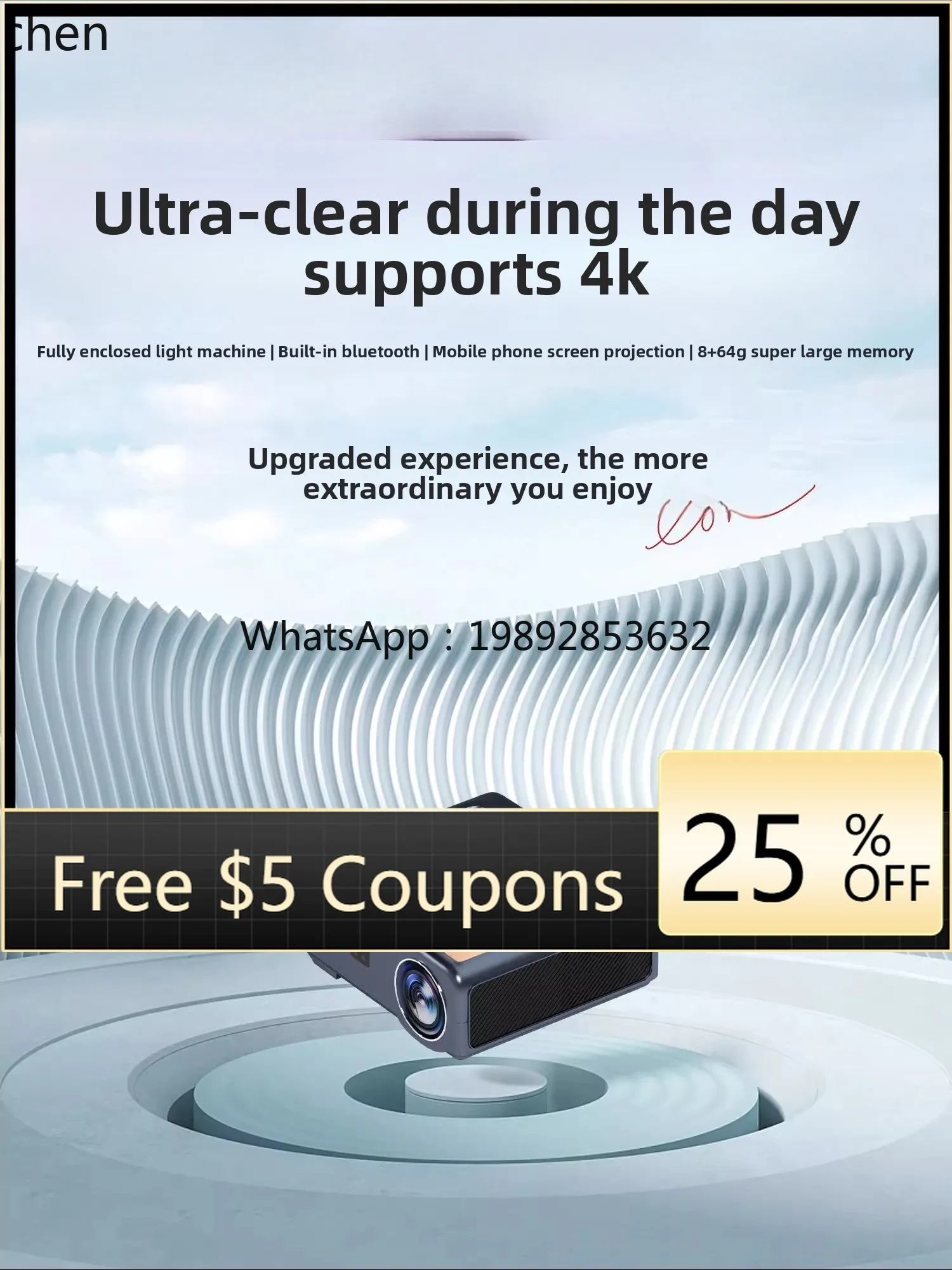 

AB laser projector home ultra-high definition office bedroom wall projection mobile phone screen projection machine