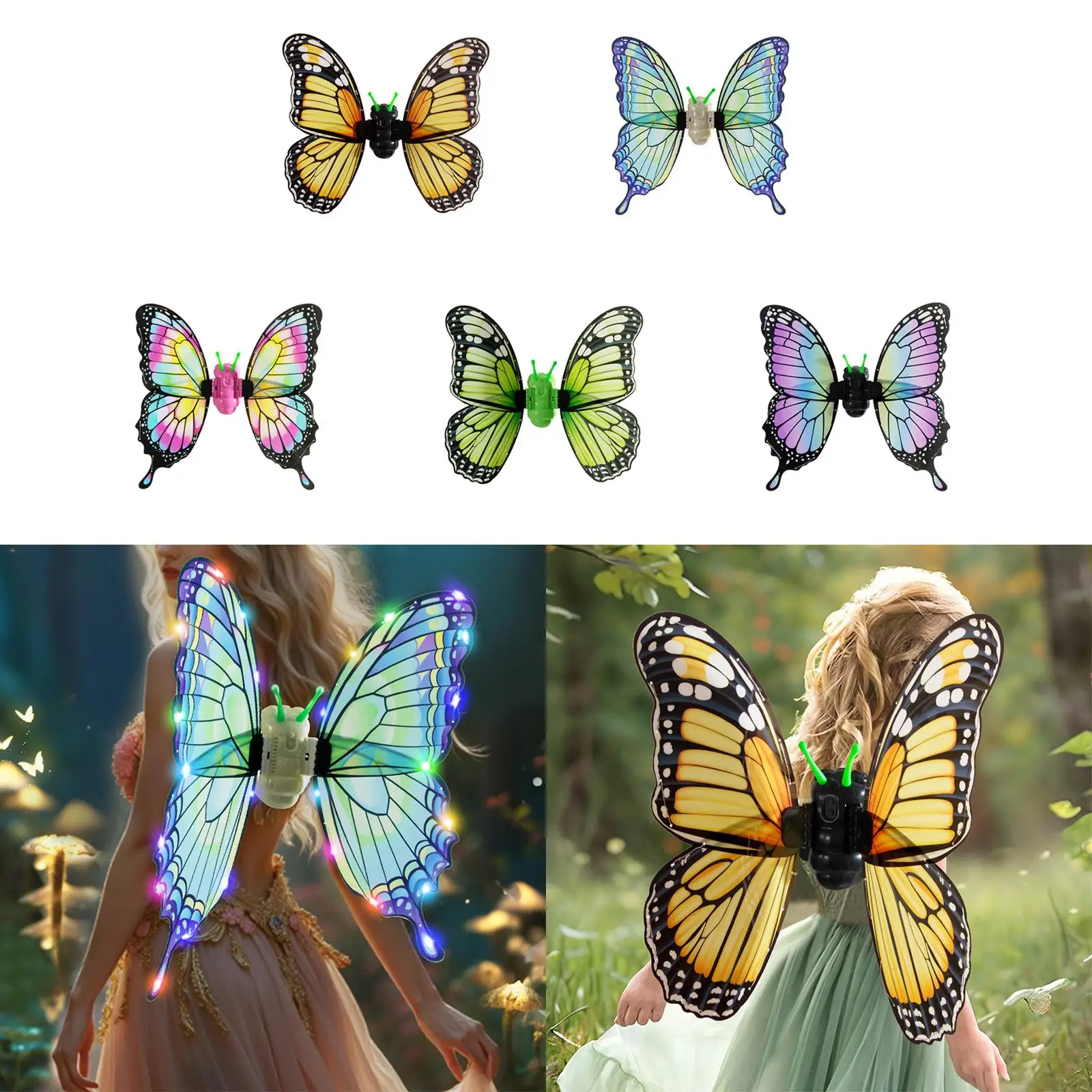 

Fairy Wings Light up Fancy Dress for Girls Masquerade Stage Performance