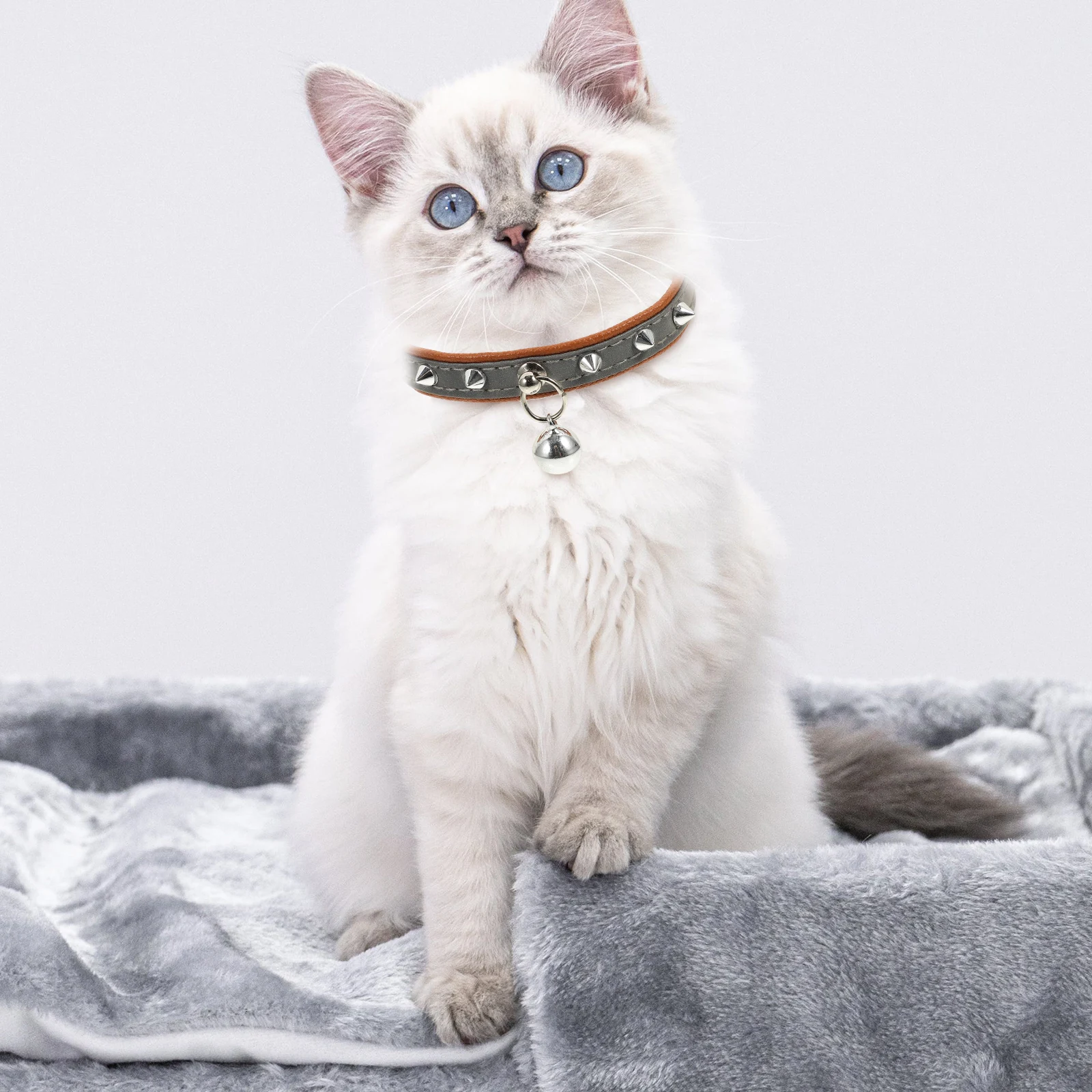 

Accessories Bell Collar Rivets Adjustable Pet Pu Puppy Collars Dog