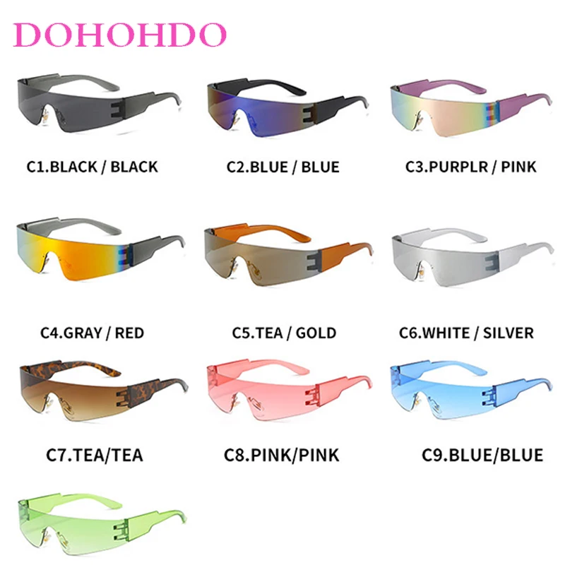 Luxury Designer Rimless Y2K Sunglasses Men Women Fashion Vintage One Piece Punk Sun Glasses Outdoor Sports Shades Eyewear UV400