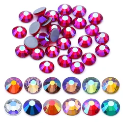 DUCRYSTAL Bling Bling Hot Fix Colorful Rhinestones for Nail Art Fabric Bag Iron On Flat Back Gold Crystal Gems for DIY Craft