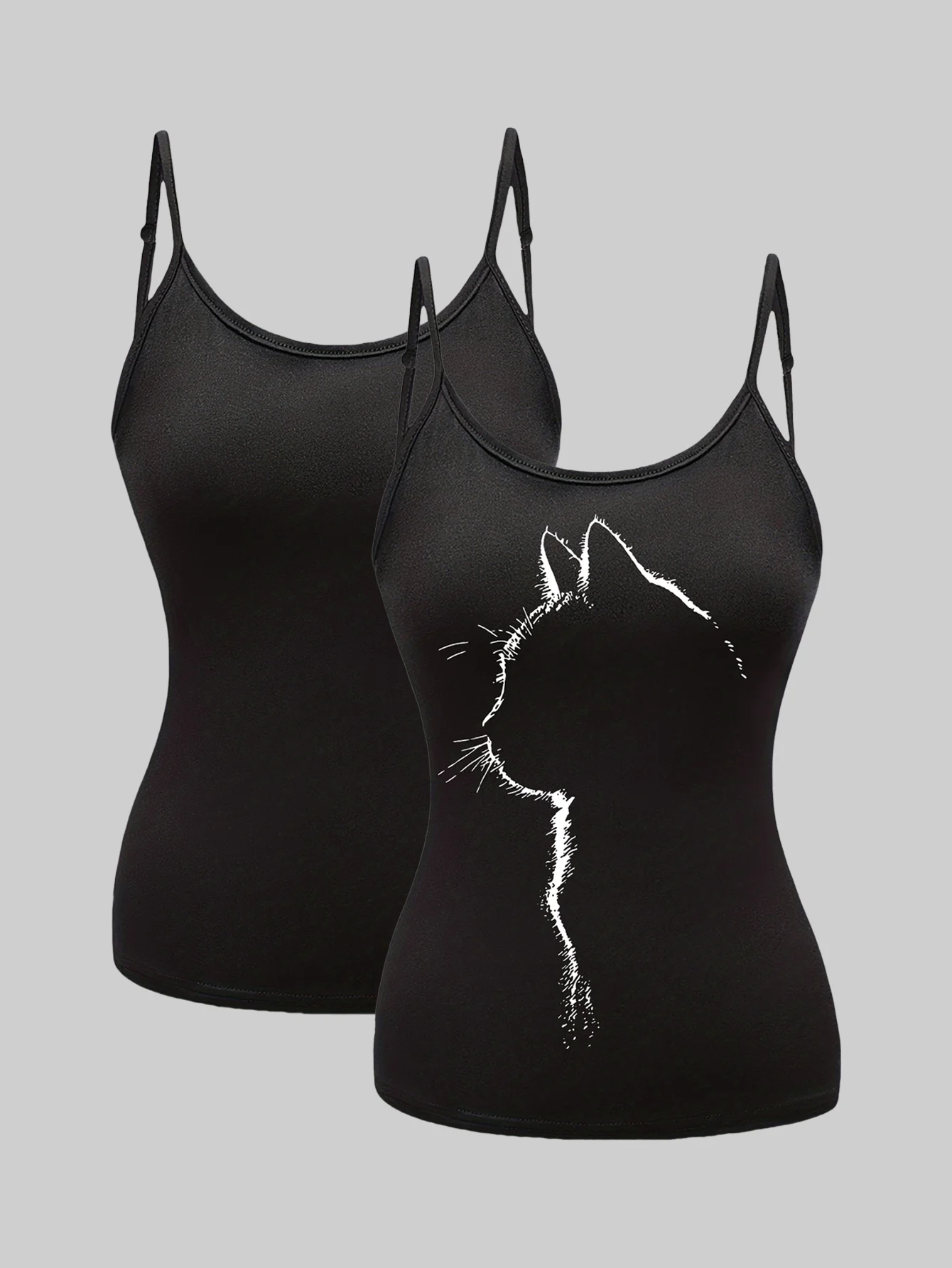 

2025 Luxury Designer Inspired Black Cat & Noir Duo Set with Rhinestone top