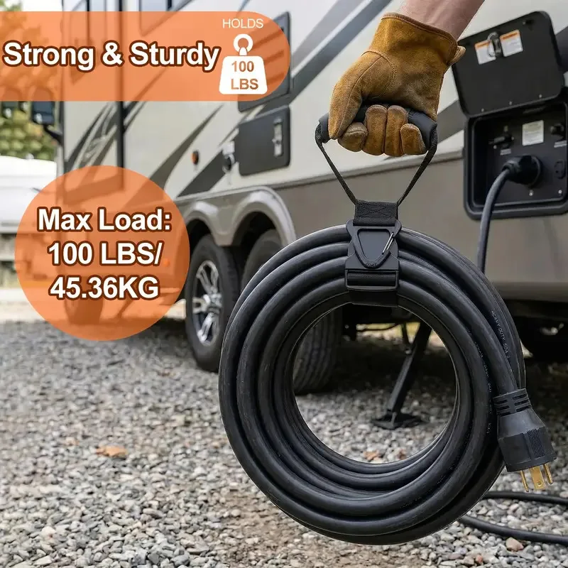 Portable heavy-duty storage strap with Velcro handle, heavy-duty strap for cable and wire bundling and organization