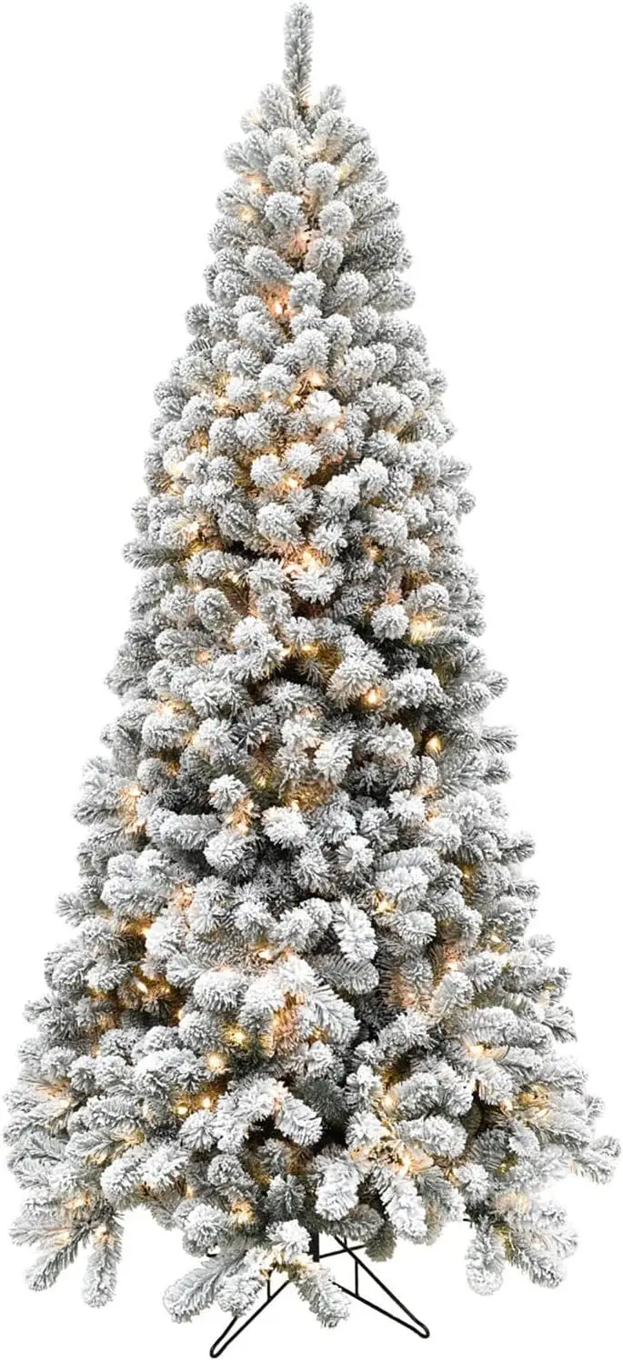 

Silverton Fir Snowy Christmas Tree, 6.5 Feet Tall, Artificial Flocked Tree Includes Easy to Connect