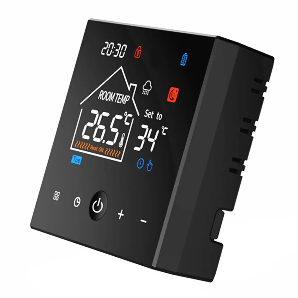 Digital Room Controller LCD Thermostat Heating Management Child Lock Function Compact Size 86*86*24MM Manual Automatic Modes