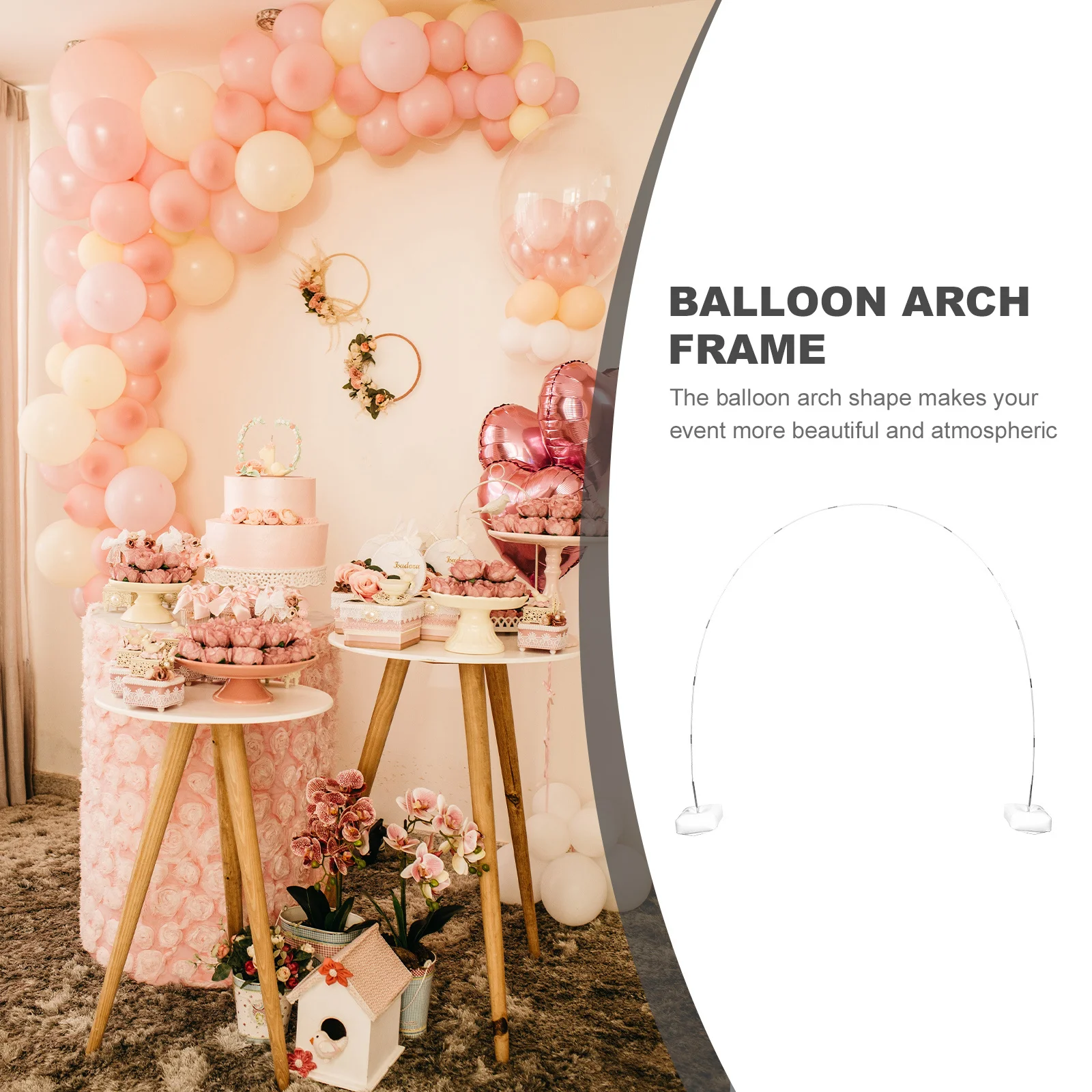 

1Set Balloon Arch Kit Stand with Base Easy Installation for Wedding Birthday Party Balloon Arch Decorations