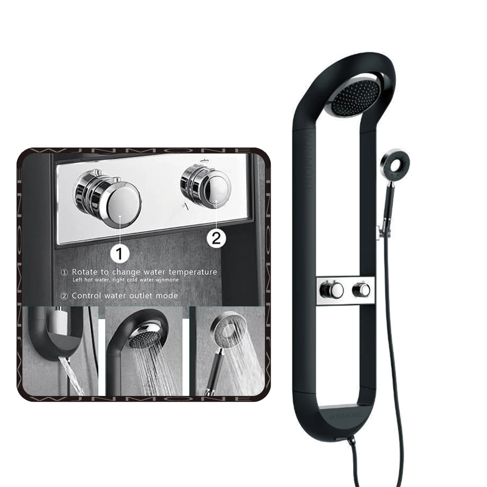 Modern Design Bathroom Shower System Wall-mounted Waterfall Rainfall Thermostatic Shower Faucet Set High-end Villa Shower Panel