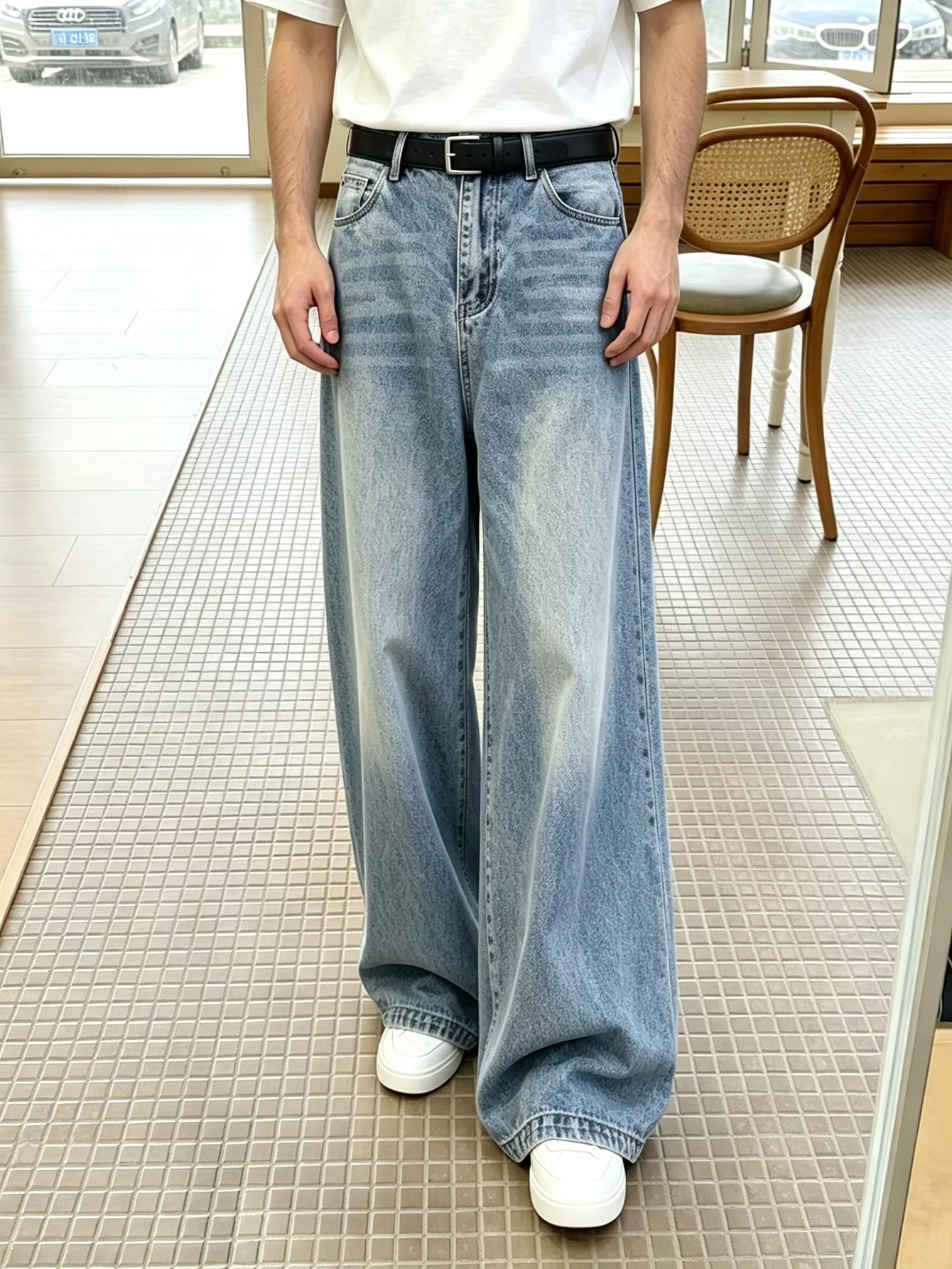 Trendy American Street Y2K Wide Leg Denim Jeans For Men Daily Casual Trousers Great Gift For Husband Or Lover