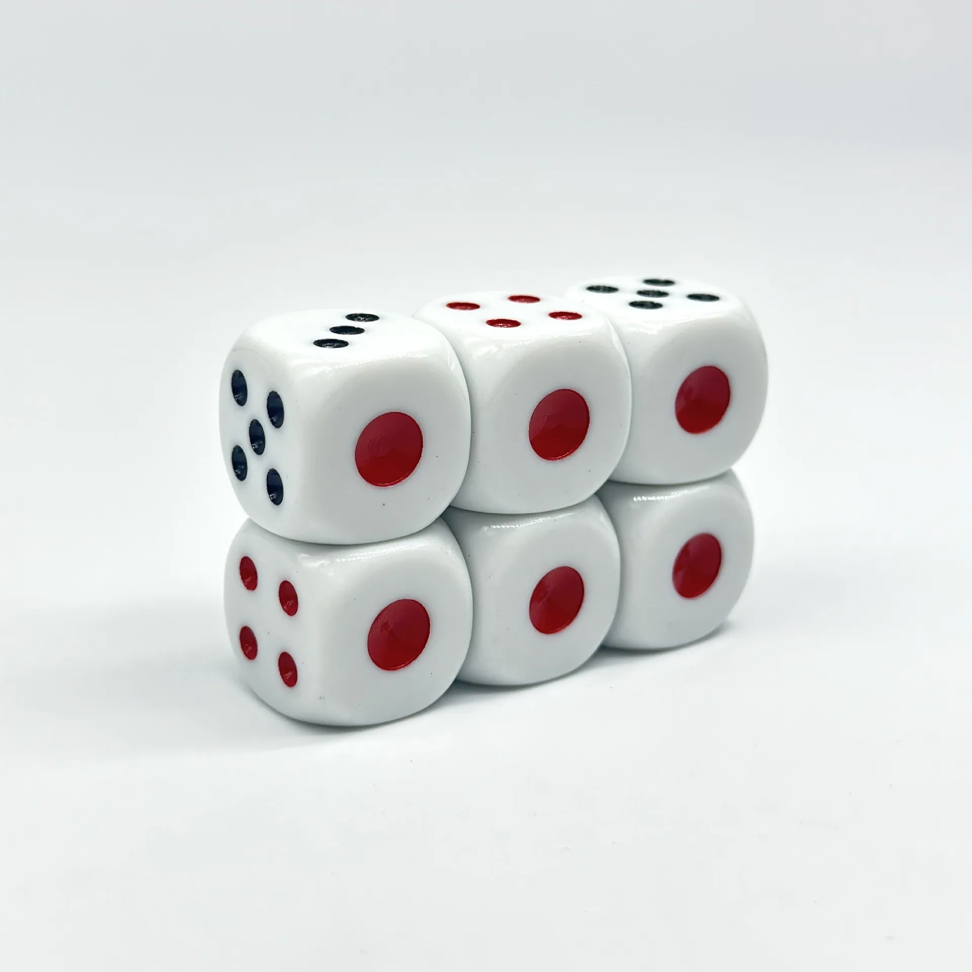 100pcs/Pack New Material Acrylic Mahjong Dice Red Black Dot Round Corner High Quality Boutique Dice