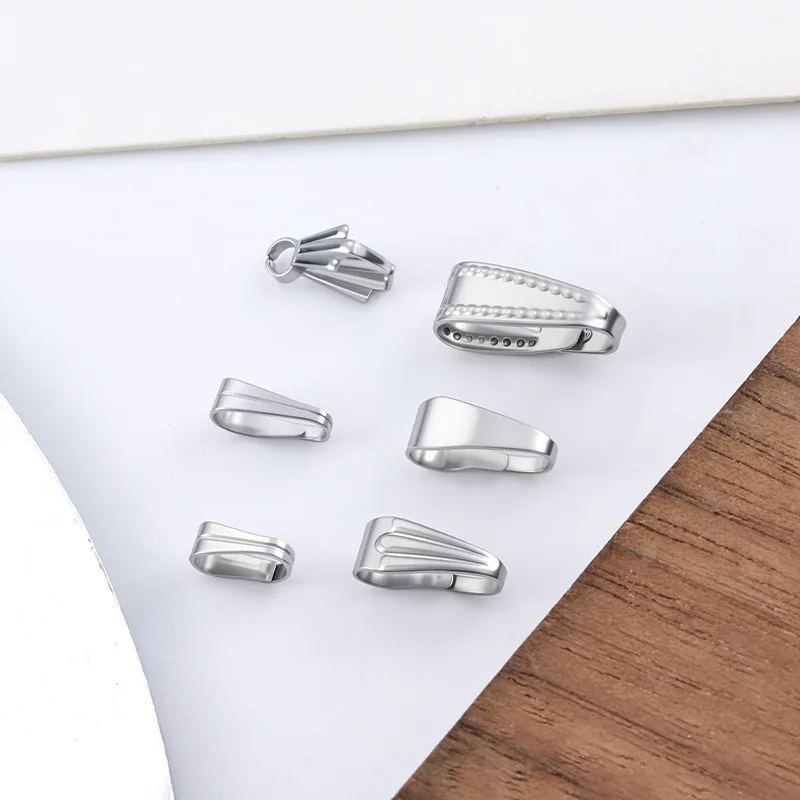 

Waterproof Stainless Steel Buckle Clasp for Pendants Charm Connectors Clip Pinch Bail Clasp Necklace Jewelry Making Accessories
