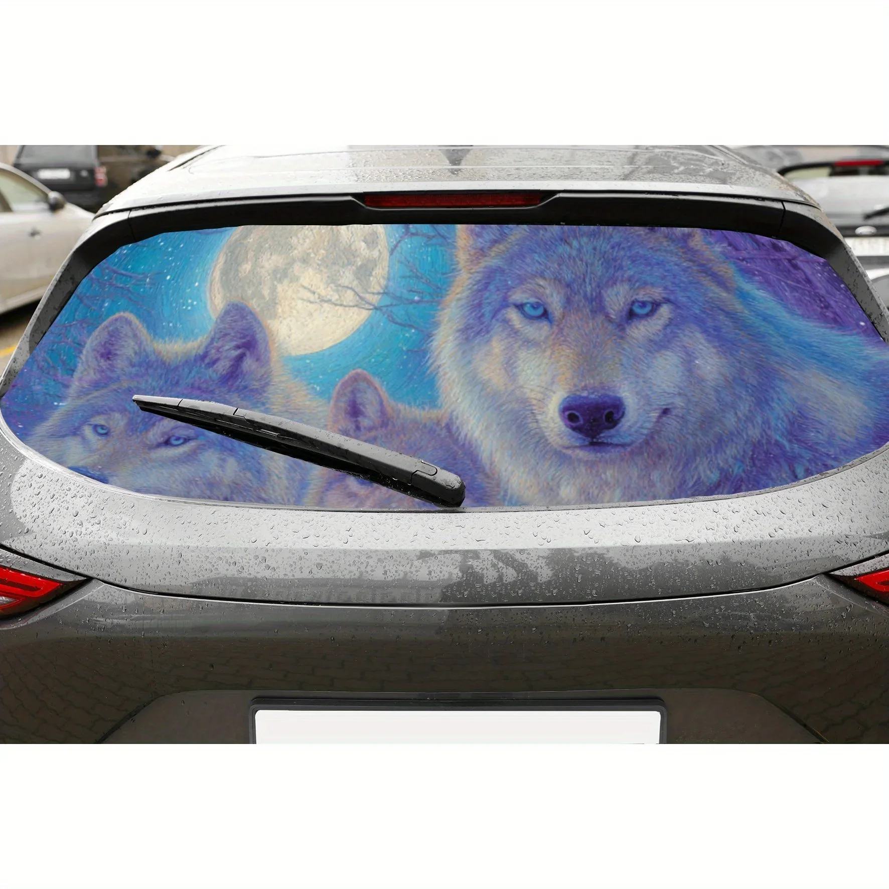 

Наклейка на заднее окно автомобиля Mystical Wolf Pack, виниловая наклейка с автоматической защитой, водонепроницаемая самоклеящаяся и устойчивая к царапинам Auto Ex