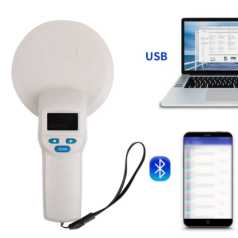 CMRFID 134,2 kHz Ohrmarke Id Reader Mini Tragbare Bluetooth Haustier Microchip Reader Scanner Tier Integrierte Reader tier