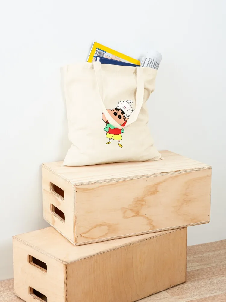 shinchan with shiro v2 Tote Bag canvas shopping bag Cloth bag shopping trolley hand bags