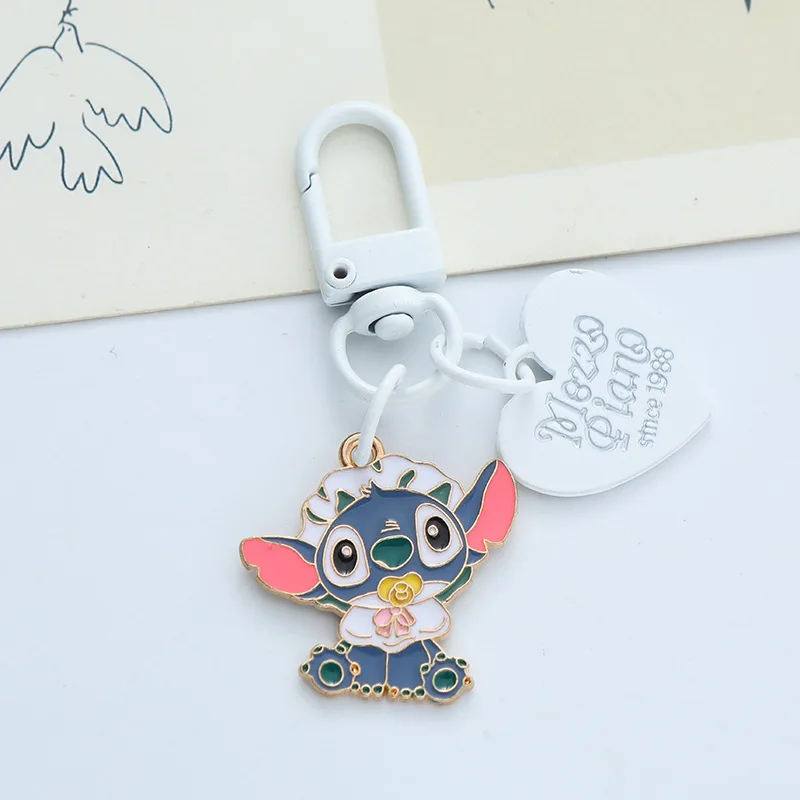 Anime Lilo & Stitch Keychain Cartoon Figure Stitch Angel Badge Pendant Cute Jewelry Accessories Car Backpack Key Holder