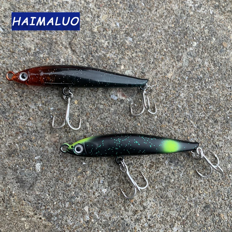 HAIMALUO 55mm/3g   Pencil Minnow Fishing Lure Hard Bait Diving Sinking Treble Hooks Artificial Bait Hard Lure Rockfishing