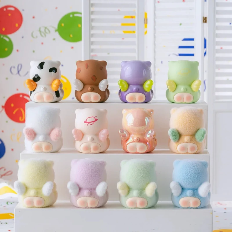 Scatola cieca serie Sllo Flying Pig originale Scatola misteriosa Kawaii Ornamento da tavolo Bambola in vinile Ciondolo carino mini bambola giocattolo Regalo di compleanno