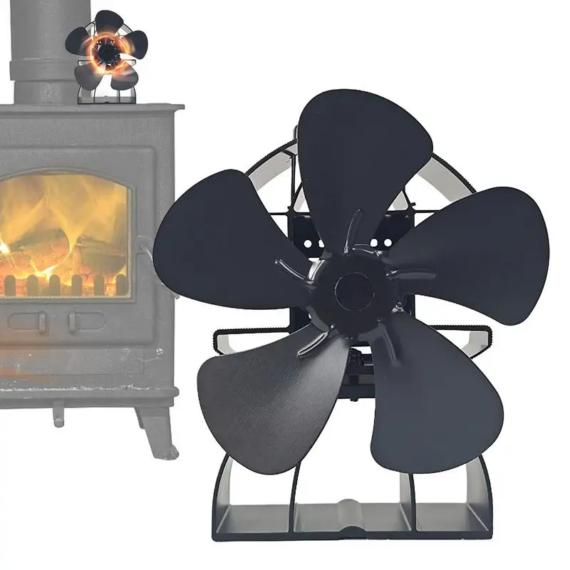 

5 blade Wood Stove Fan Heat Powered Fireplace Fan For Wood Burning Stove Non Electric Quiet Fireplace Fan Wood Stove Accessories