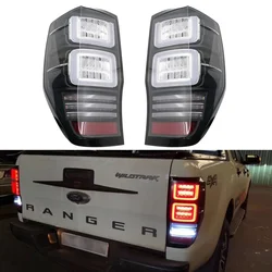 Car LED Tail Lights Taillight For Ford Ranger T8 2015-2022 Rear Lamp DRL + Dynamic Turn Signal + Reverse + Brake LED