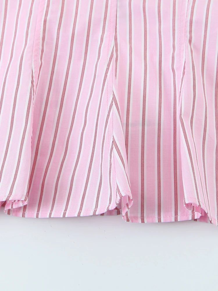 KUCLUT 여성 패션 핑크 스트라이프 백리스 사이드 지퍼 코르셋 Camis 빈티지 얇은 스트랩 v 넥 여성 세련된 레이디상의