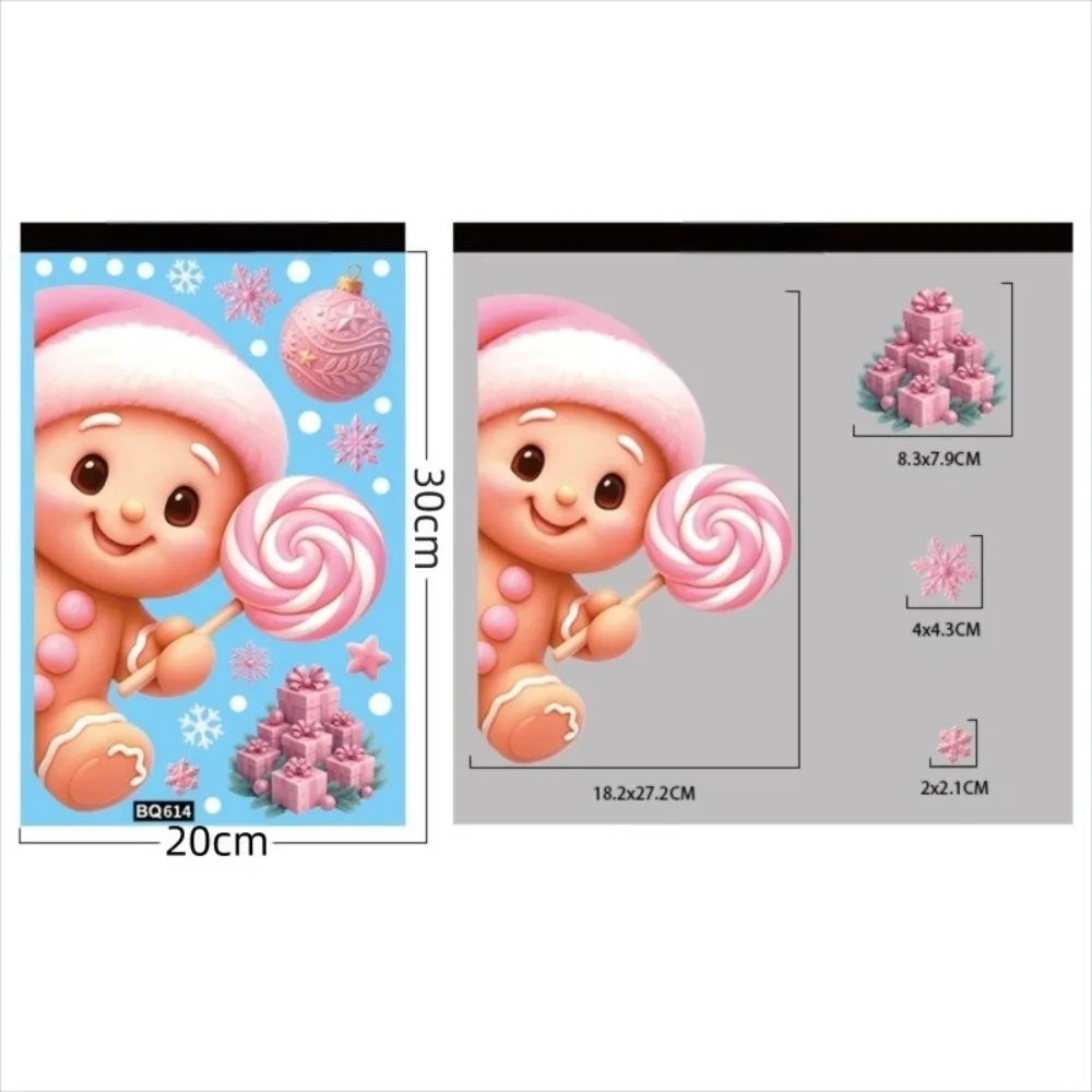 ملصقات نافذة PVC قابلة للإزالة، ملصقات سانتا كلوز الرنة لعيد الميلاد، ندفة الثلج، نوافذ زجاجية، ديكور نافذة عيد الميلاد #5