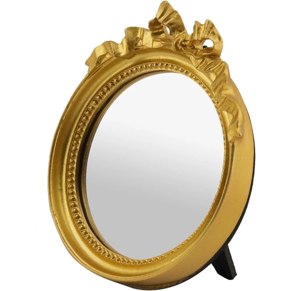 

Wall Mirror, Decorative Hanging Mirror, 4.2" Dia Small Gold Round, Vintage Wall Mirror