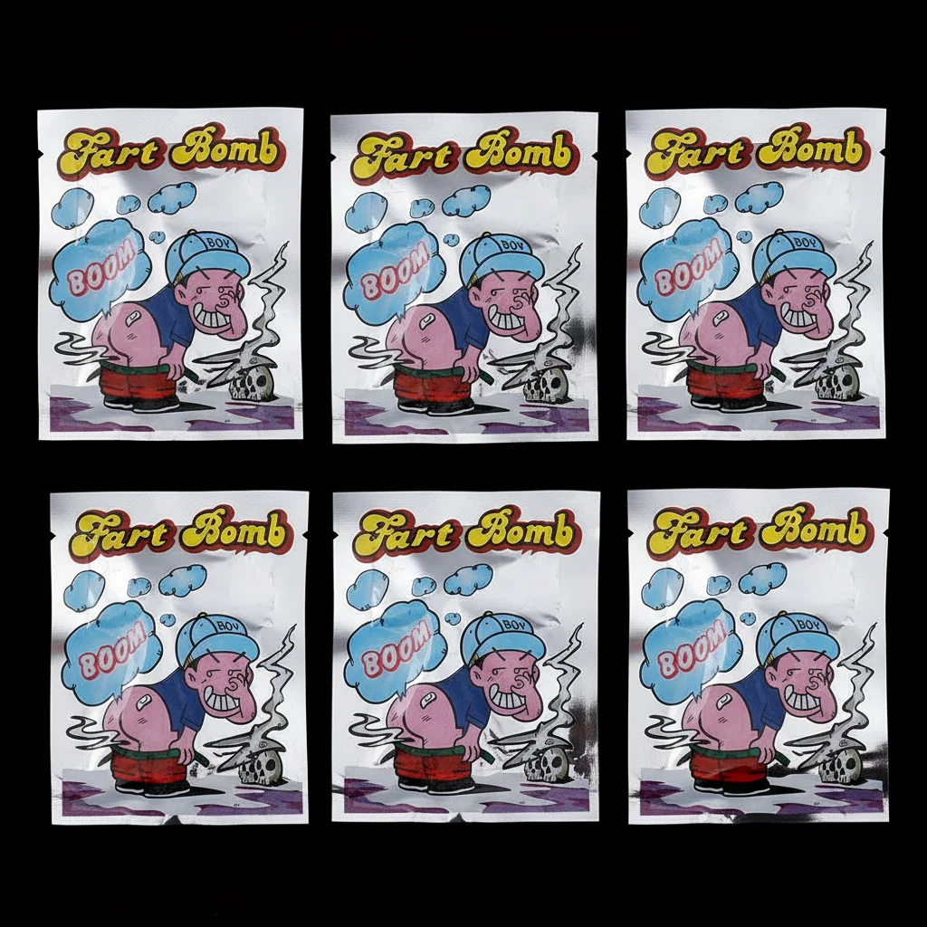 5PCS Nieuwe Gadget Stinkende Pakket Scheet Bom Tas April Fool's Day Creatieve Prank Bromas Stink Bag Grappige Gadgets speelgoed