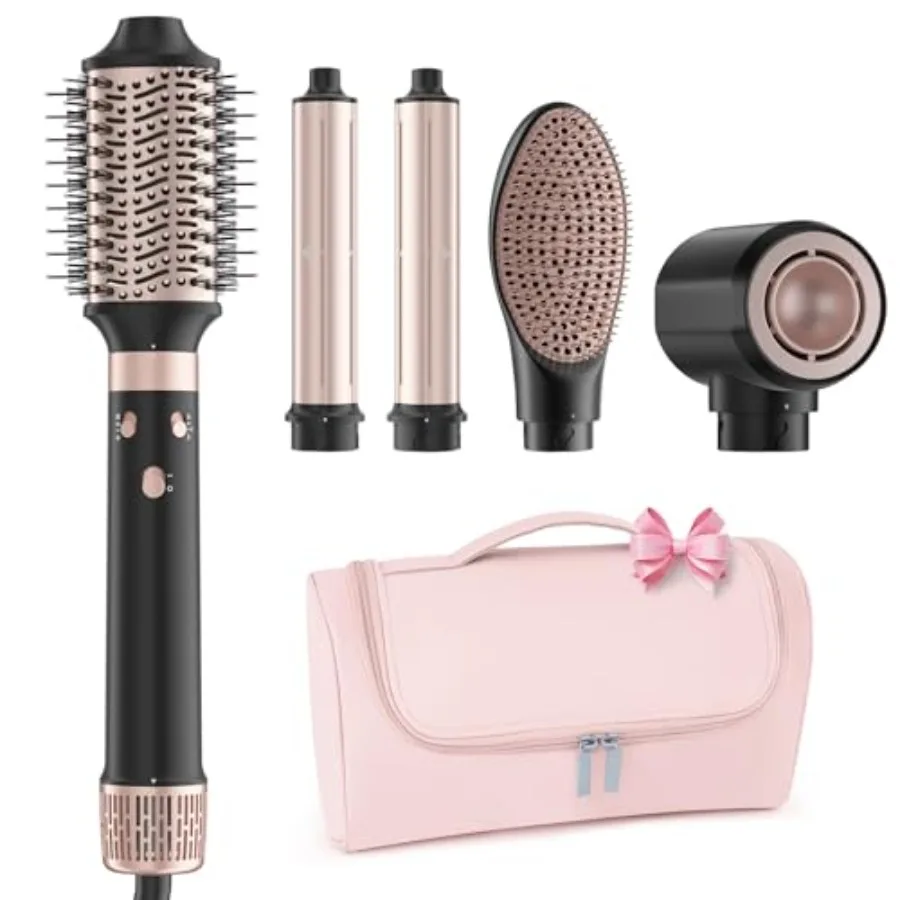

Dual Voltage Hot Air Styler Wrap - 5 in 1 Hair Dryer BrushMulti Hair Styler with Fast Drying Blow Dryer Styling Straightening a