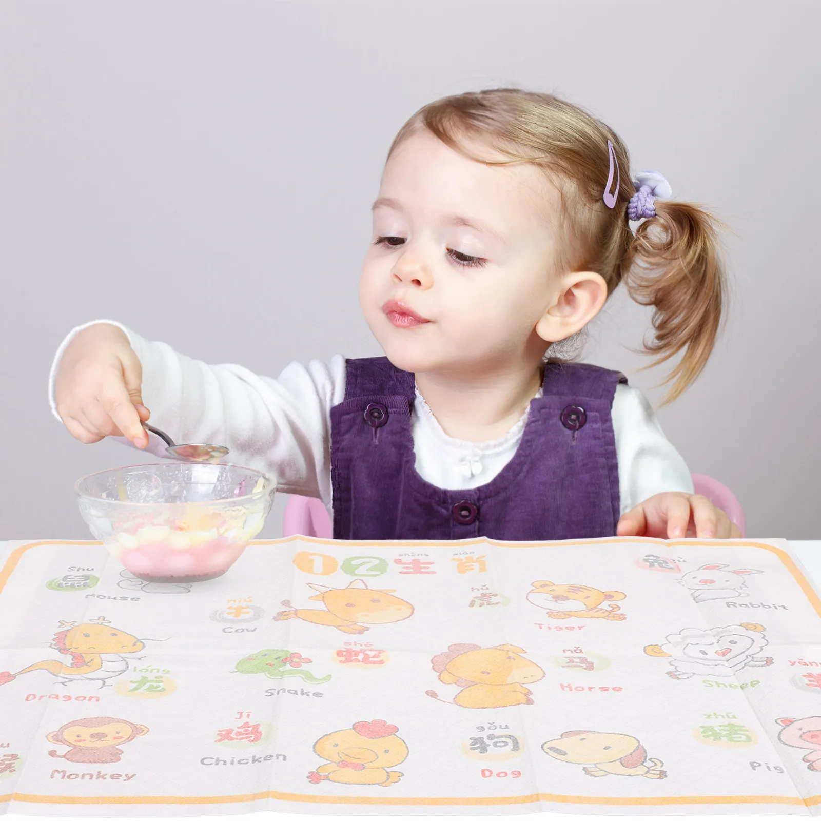10Pcs Baby Disposable Placemat Oil-Proof Foldable Travel Travel Dining Table Mats for Toddlers Baby Placemats Toddler Place Mats