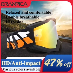 Motorcycle Safety Goggles For Men Cycling Motocross Helmet Sunglasses Glasses HD Transparent Lens Mask Outdoor Skiing Riding MTB