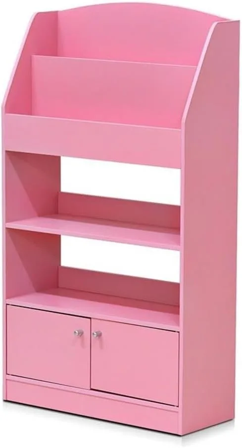 Estantería Lova con Gabinete De Almacenamiento, Rosa
