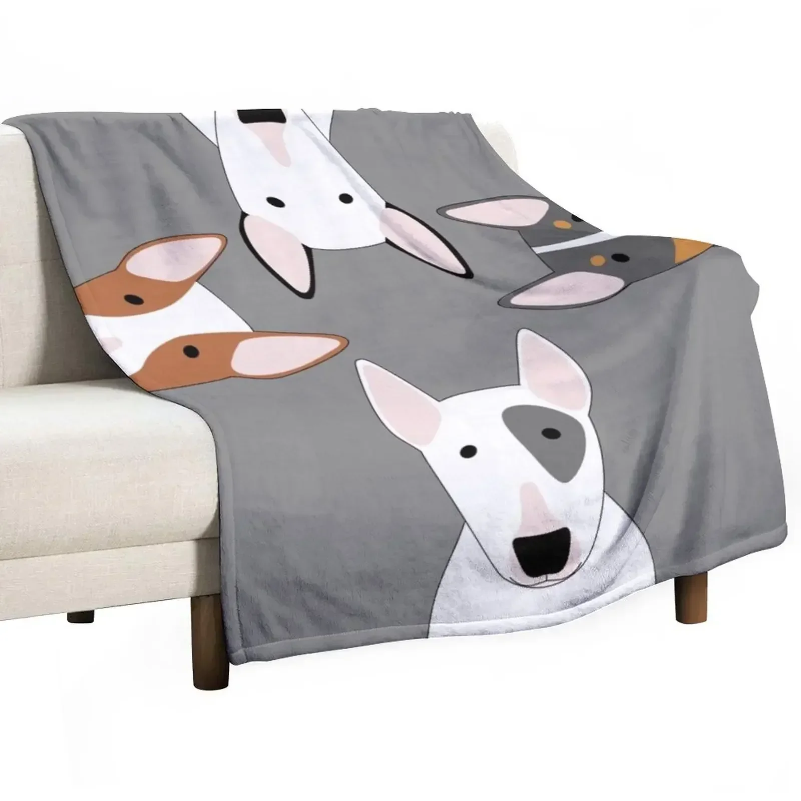 

Bull Terrier Squad Throw Blanket Shaggy Summer Beddings wednesday Comforter Blankets