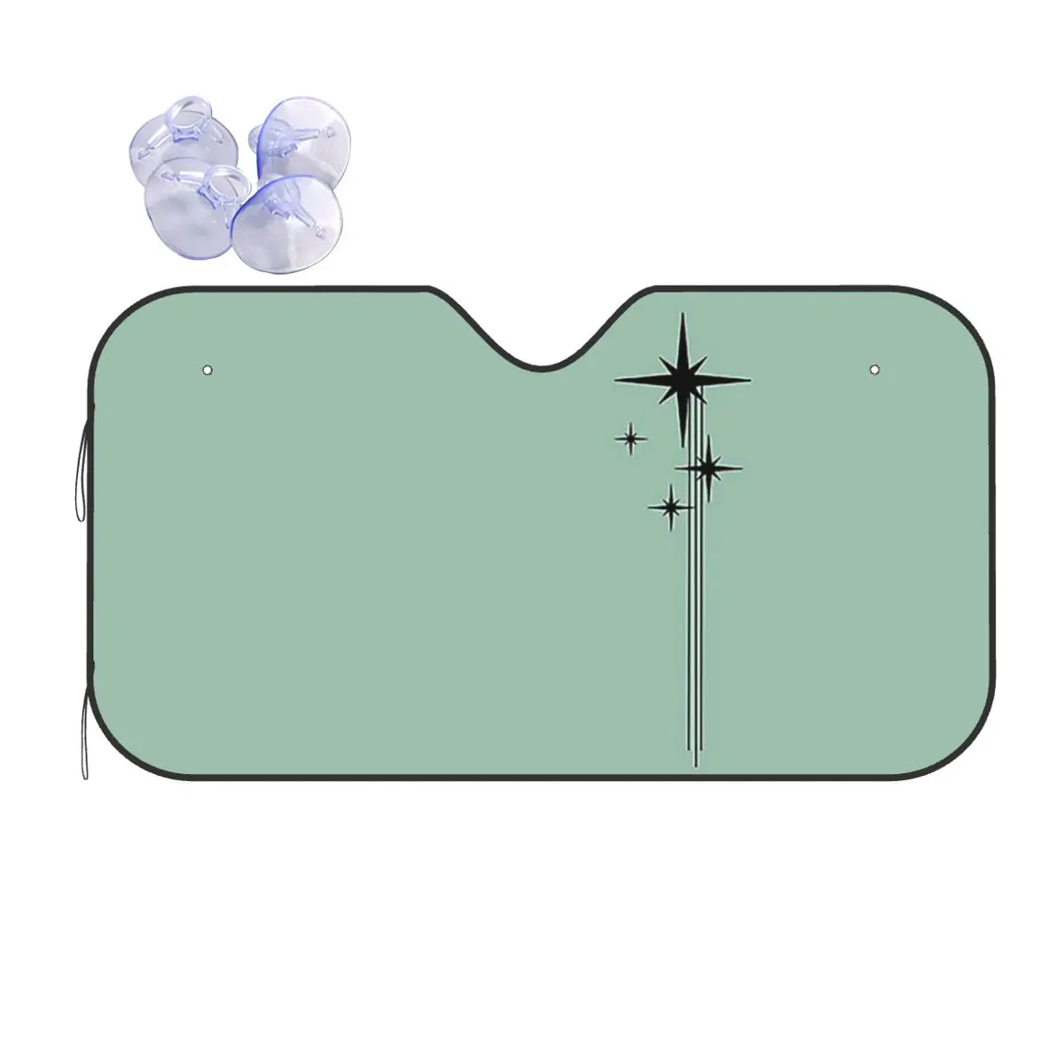

1950s Atomic Age Retro Starburst In Mint Green And Black Sunshade Windscreen Car Front Windshield Window Sun Visor Covers