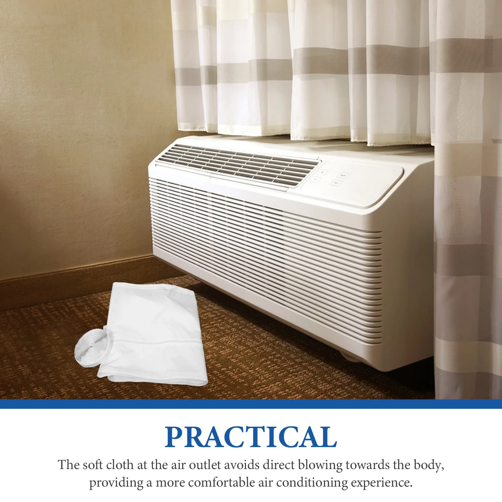 

Air Conditioner Window Seal Cloth Adjustable Drawstring Waterproof Air Conditioning Seal for Home Unit Window Sealing Cloth