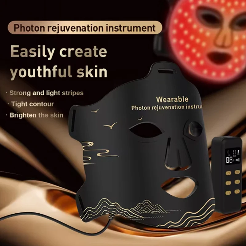 Neuankömmling Rot LED Lichttherapie Infrarot Flexible Weich maske Silikon 4 Farben LED-Therapie Anti-Aging Advanced Photon Mask ﻿