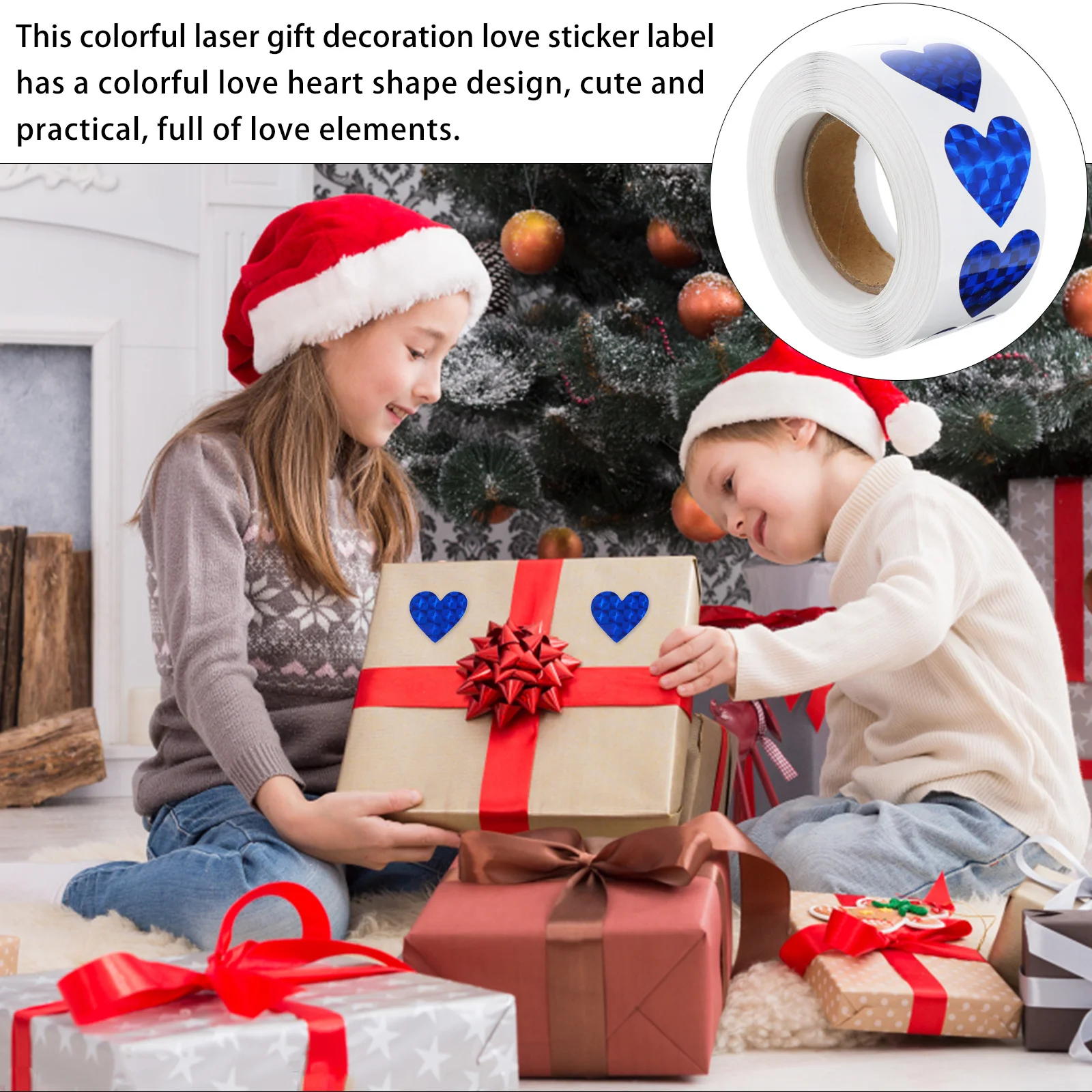 

TEHAUX 1 Roll Heart Sticker Sealing Tape for Gift Wrapping Mail Packaging Decorative Paper Applique Household Use