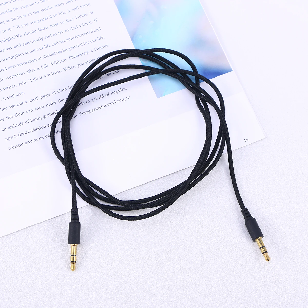 

1.5 Meters 3.5mm Male To Male Stereo Audio Cable Headphone Extension Cable Adapter for Smatrphones Tablets (Black)