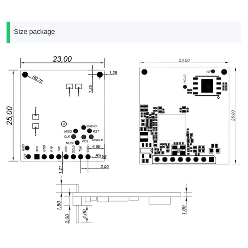 LD6002 FMCW Radar Module ,60G Millimeter Wave Body Sign Monitoring Sensor For Respiratory And Heart Rate Detection