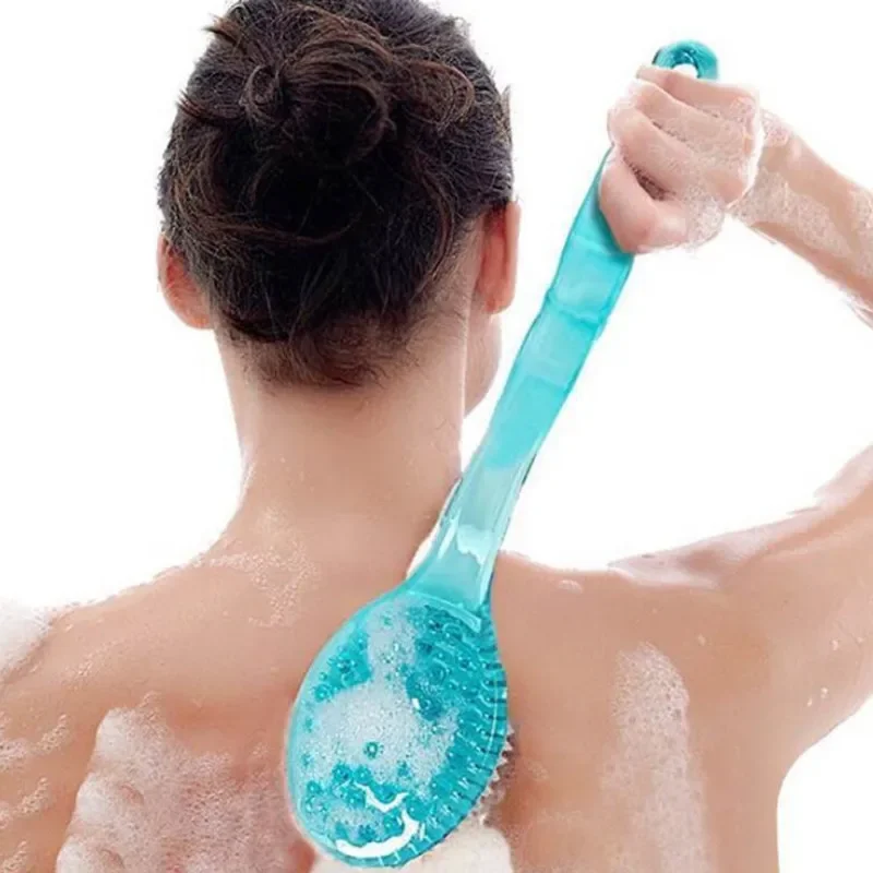 1Pc Body Bath Shower Back Brushes Rubbing With Long Handle Bathing Brush Skin Massage Massaging Cleaners Bath Shower Health Care