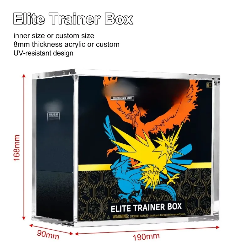 شفافة للأشعة فوق البنفسجية حماية بطاقة التداول لعبة النخبة المدرب حماية المغناطيسي الداعم صندوق خزانة عرض الاكريليك