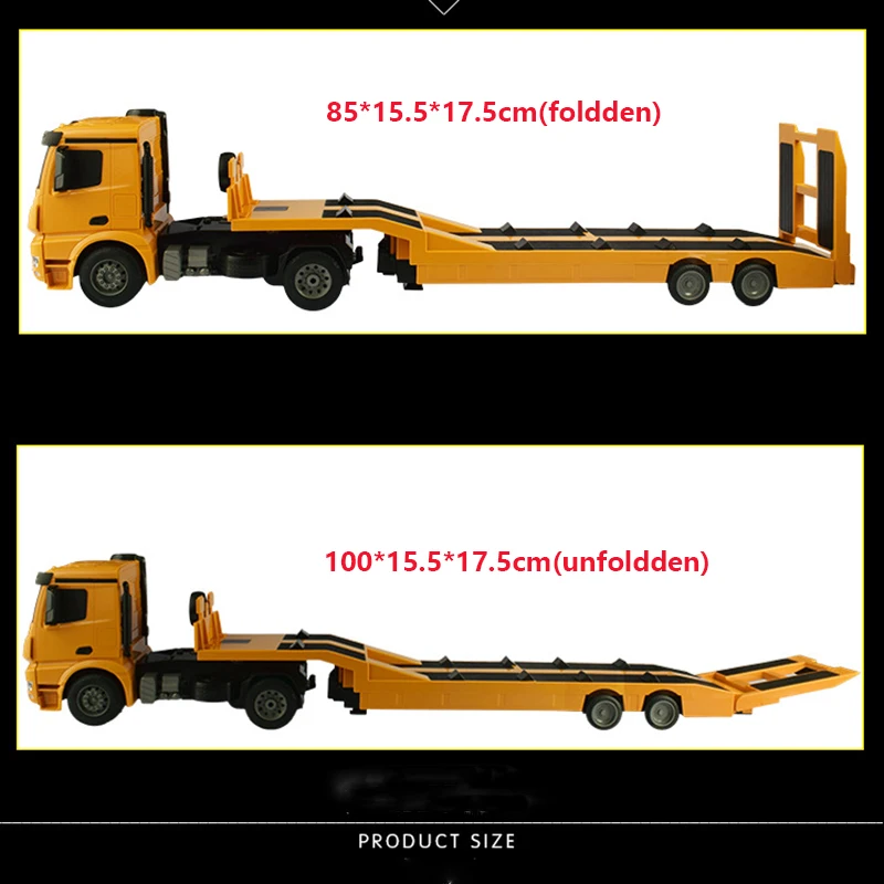 Double E E562 RC Truck Model Trailer Truck 1/20 Car Model Construction Flatbed RC Car Radio Controlled Vehicle Machine Toys