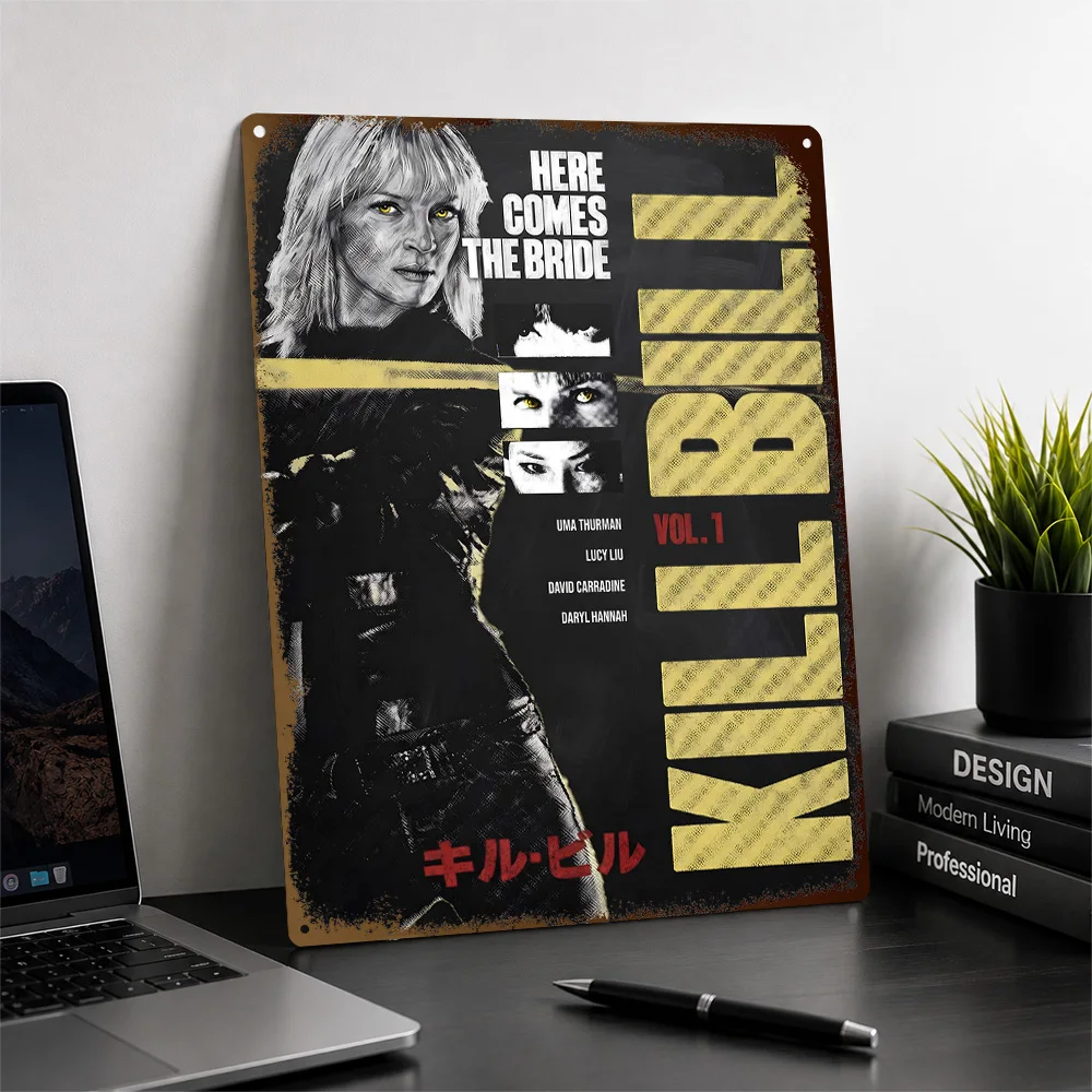 Kill Bill Volume 1 Bride Aluminum Poster Customized Metal Tin Sign Action Cinema Tribute Wall Art Enhances Entertainment Space