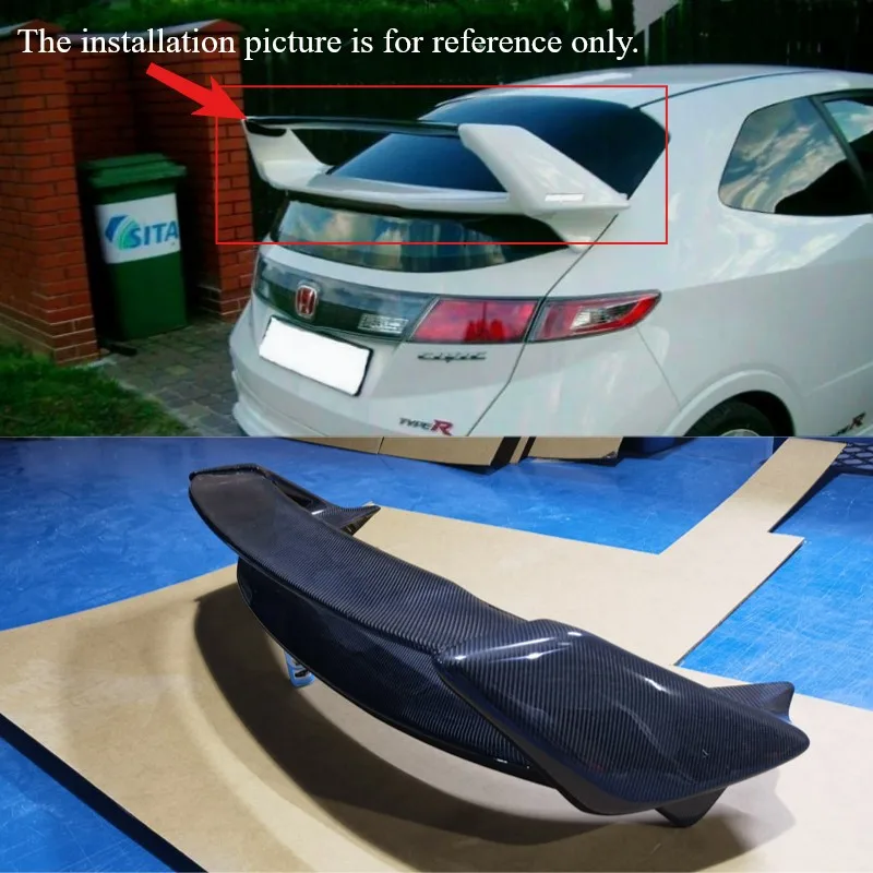 For Honda Civic Hatchback FN2 Rear Trunk Spoilers Wing Diffusers Carbon Fiber car Body Kits