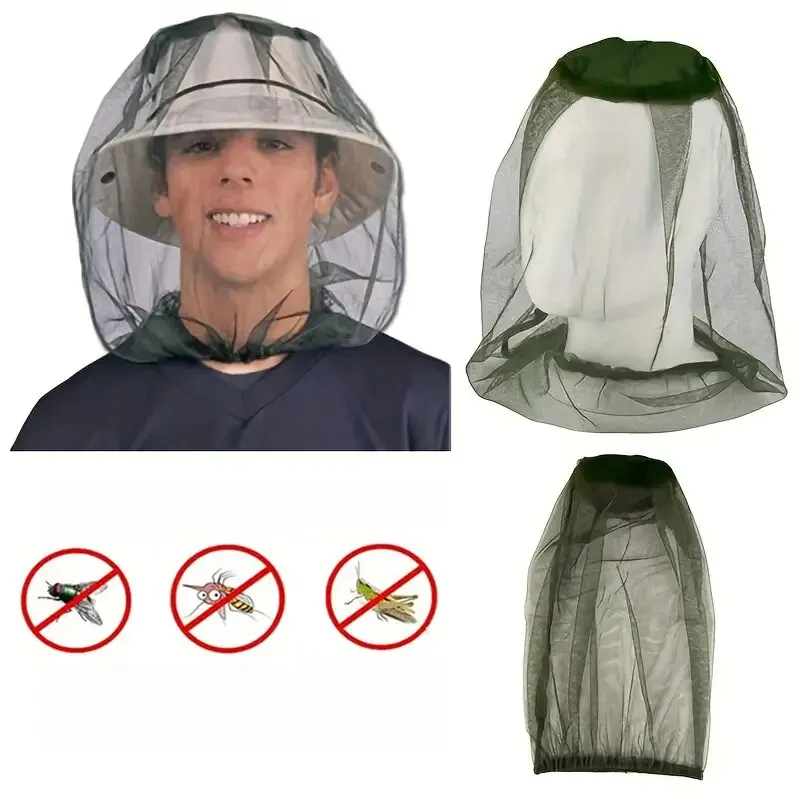 Outdoor Mosquito Head Mesh Nets, Gardening Hat Insect-proof Hat For Hiking Camping Fishing