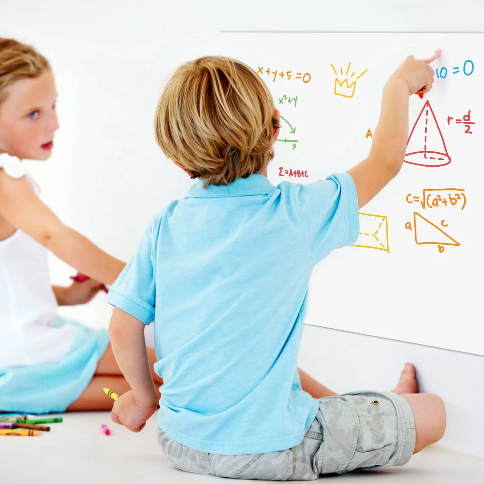 Reusable Dry Erase Roll Sticker for Wall Whiteboard Wallpaper Large Writing Surface Peel and Stick Board Paper Sheet