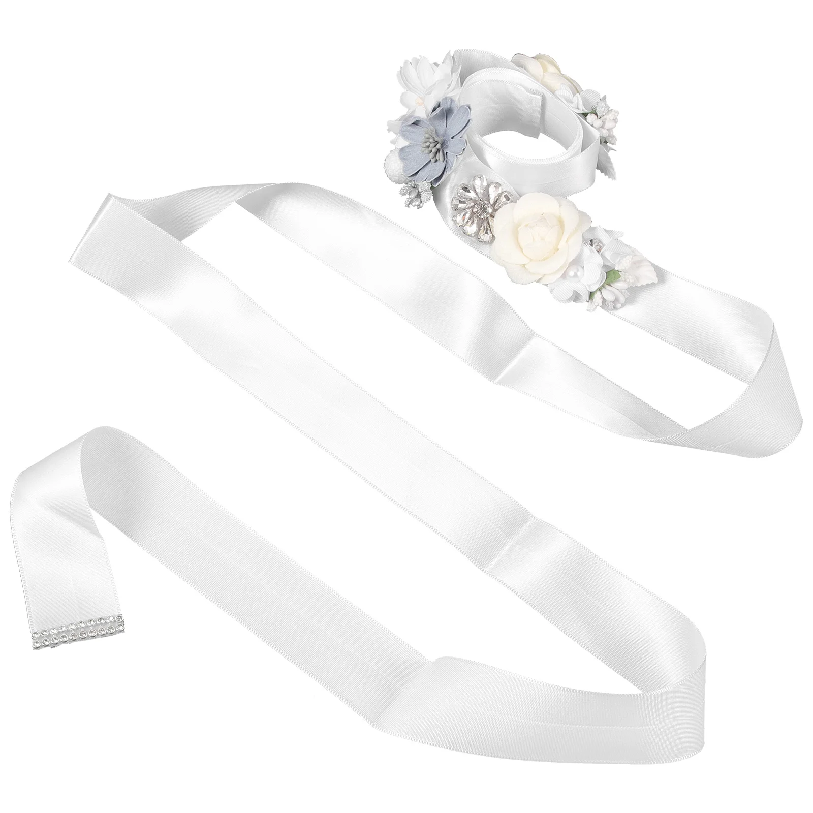 

Rhinestone Bridal Wedding Dress Accessory Sash For Women Flower Design Bridesmaid Gown Belt Elegant Ribbon Dress Belt For Prom
