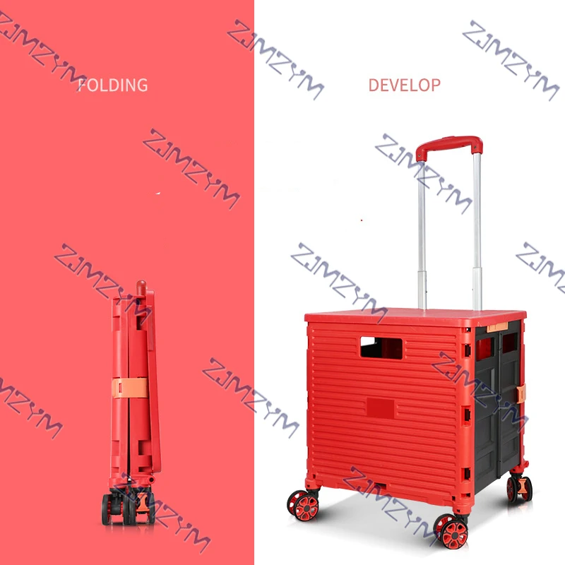 Silent Wheel Folding Shopping Cart Hand-pulled Cart small Shopping Cart Supermarket Shopping Cart Trolley